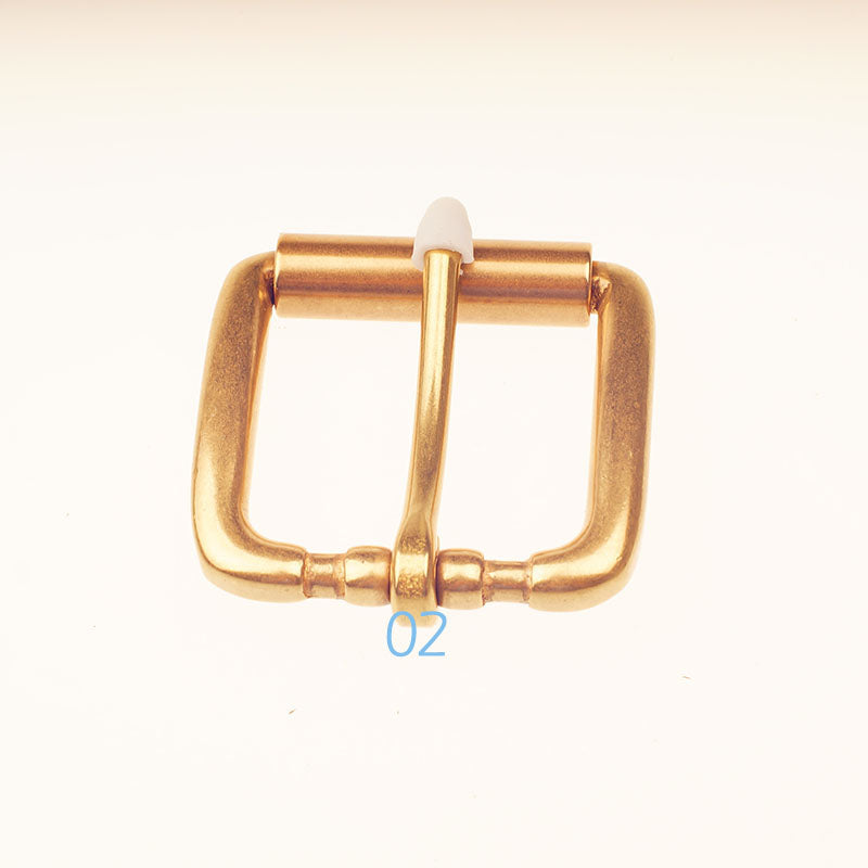 Hebilla de cinturón de latón macizo para hombres y mujeres, artesanía en cuero, bricolaje, 40 mm de ancho, color dorado