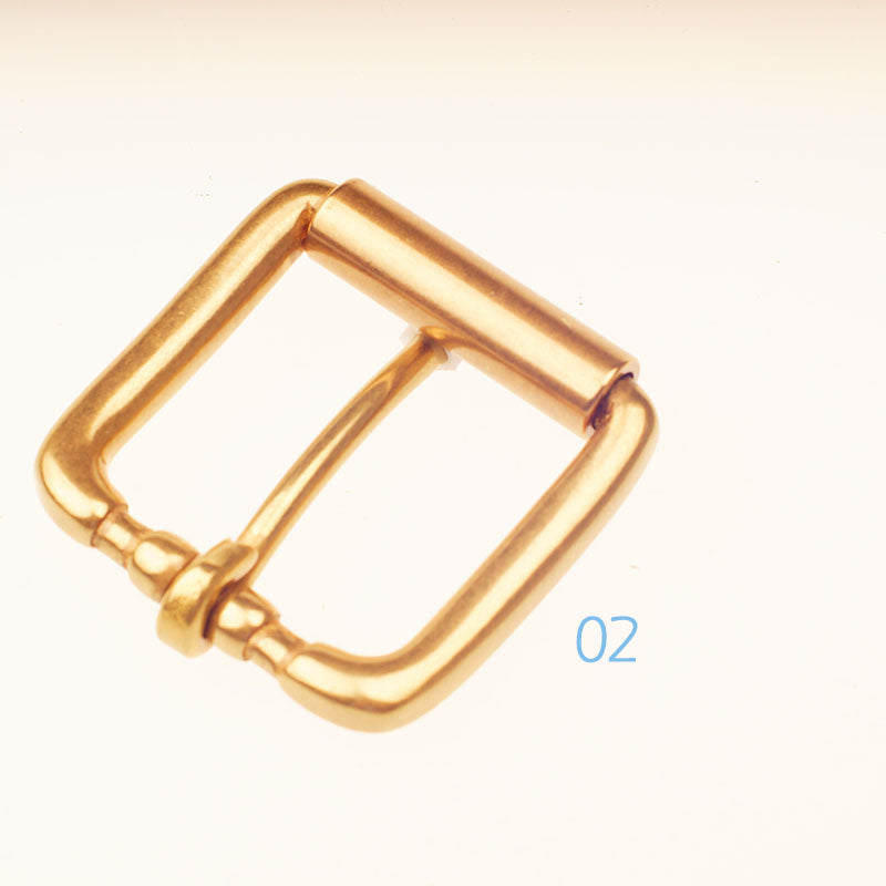 Hebilla de cinturón de latón macizo para hombres y mujeres, artesanía en cuero, bricolaje, 40 mm de ancho, color dorado