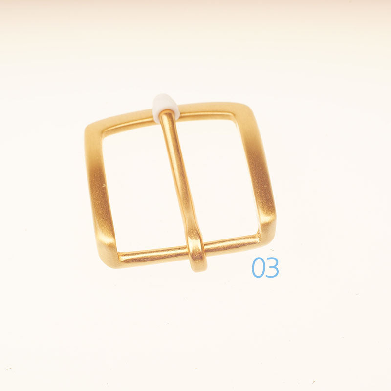 Hebilla de cinturón de latón macizo para hombres y mujeres, artesanía en cuero, bricolaje, 40 mm de ancho, color dorado