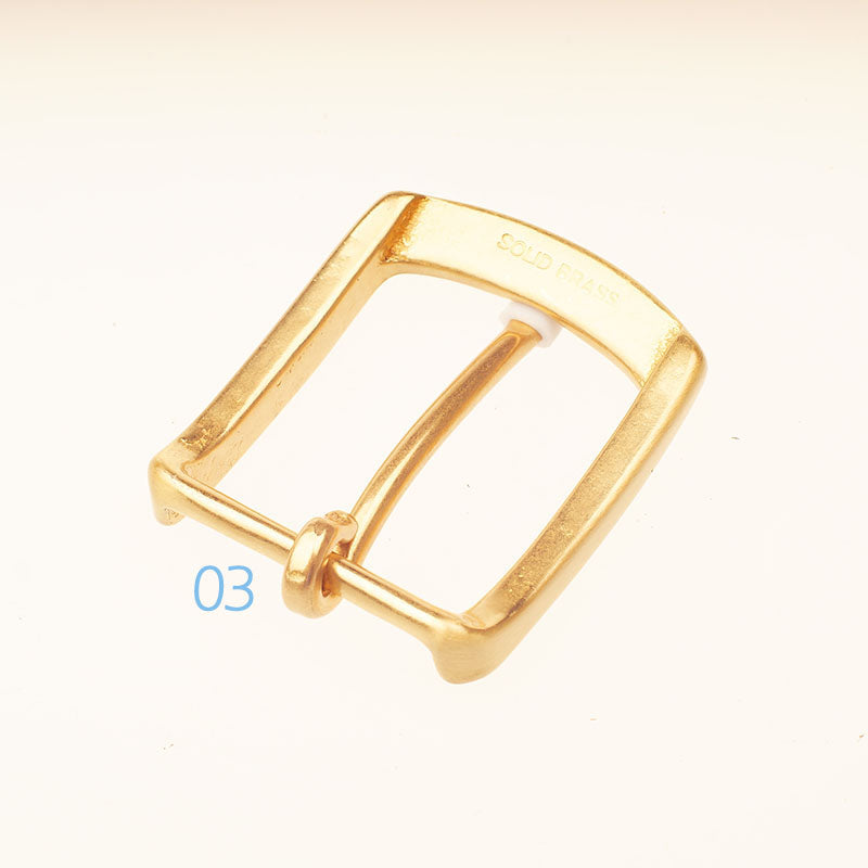Hebilla de cinturón de latón macizo para hombres y mujeres, artesanía en cuero, bricolaje, 40 mm de ancho, color dorado