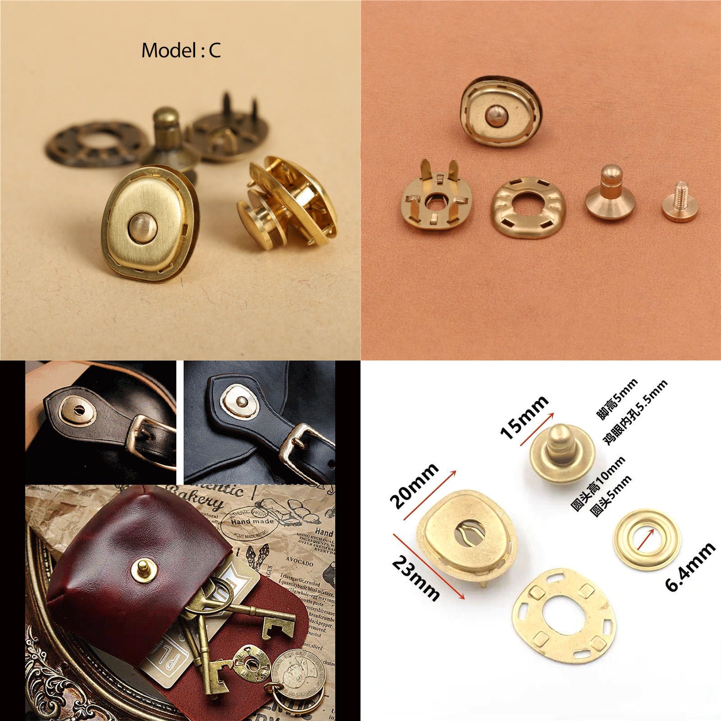 Solid Brass lock catch Cambridge bag copper hasp Buckle Leathercraft Accessories