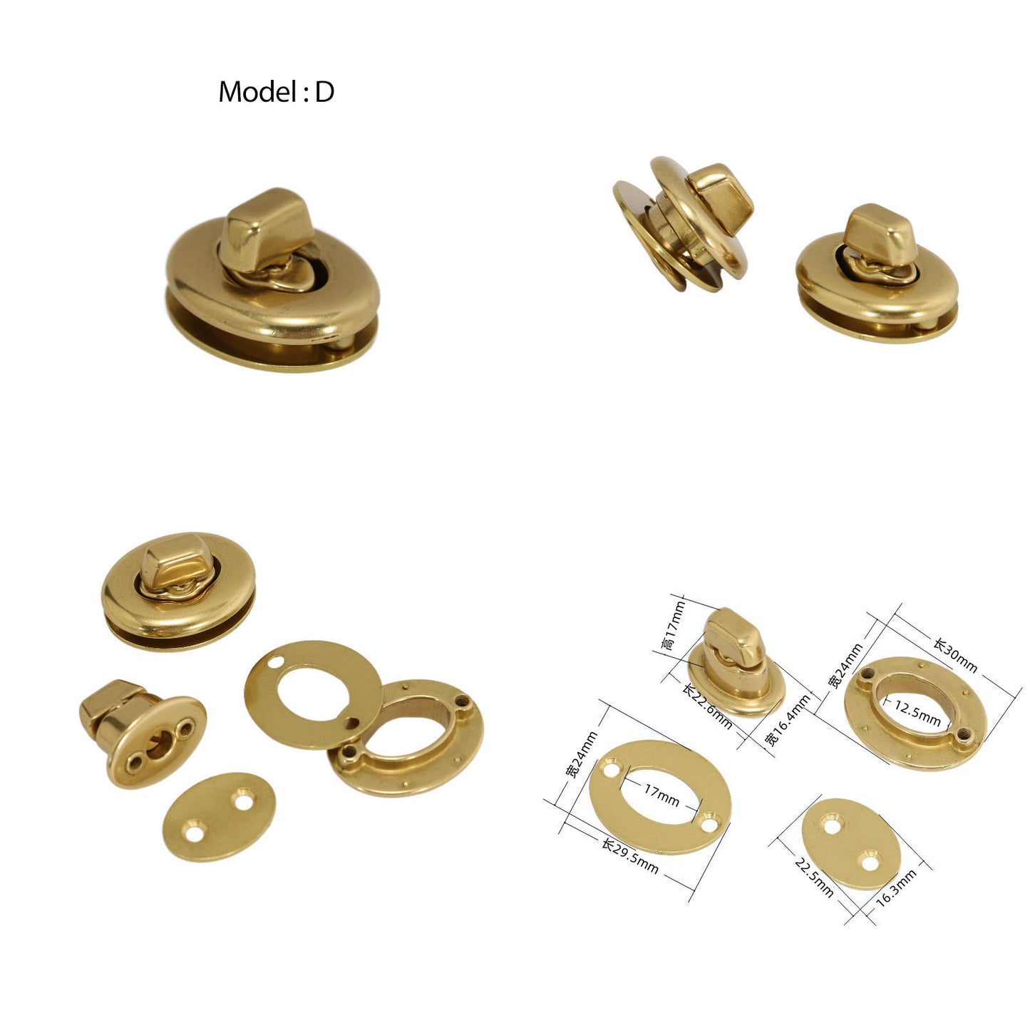 Solid Brass lock catch Cambridge bag copper hasp Buckle Leathercraft Accessories