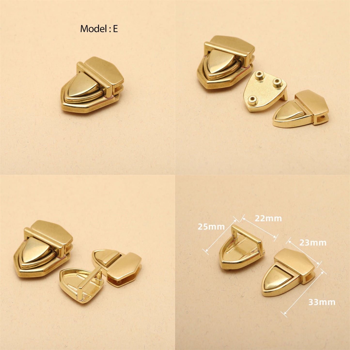 Solid Brass lock catch Cambridge bag copper hasp Buckle Leathercraft Accessories