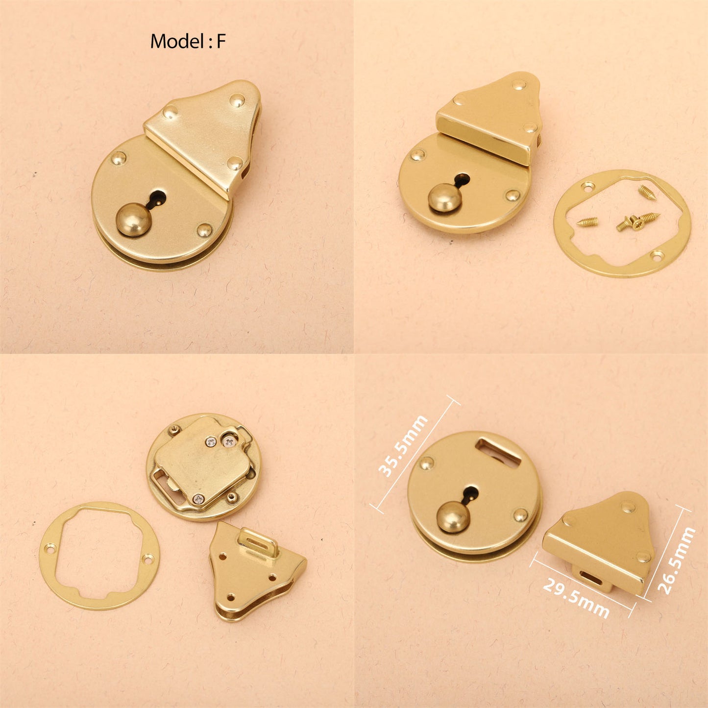 Solid Brass lock catch Cambridge bag copper hasp Buckle Leathercraft Accessories