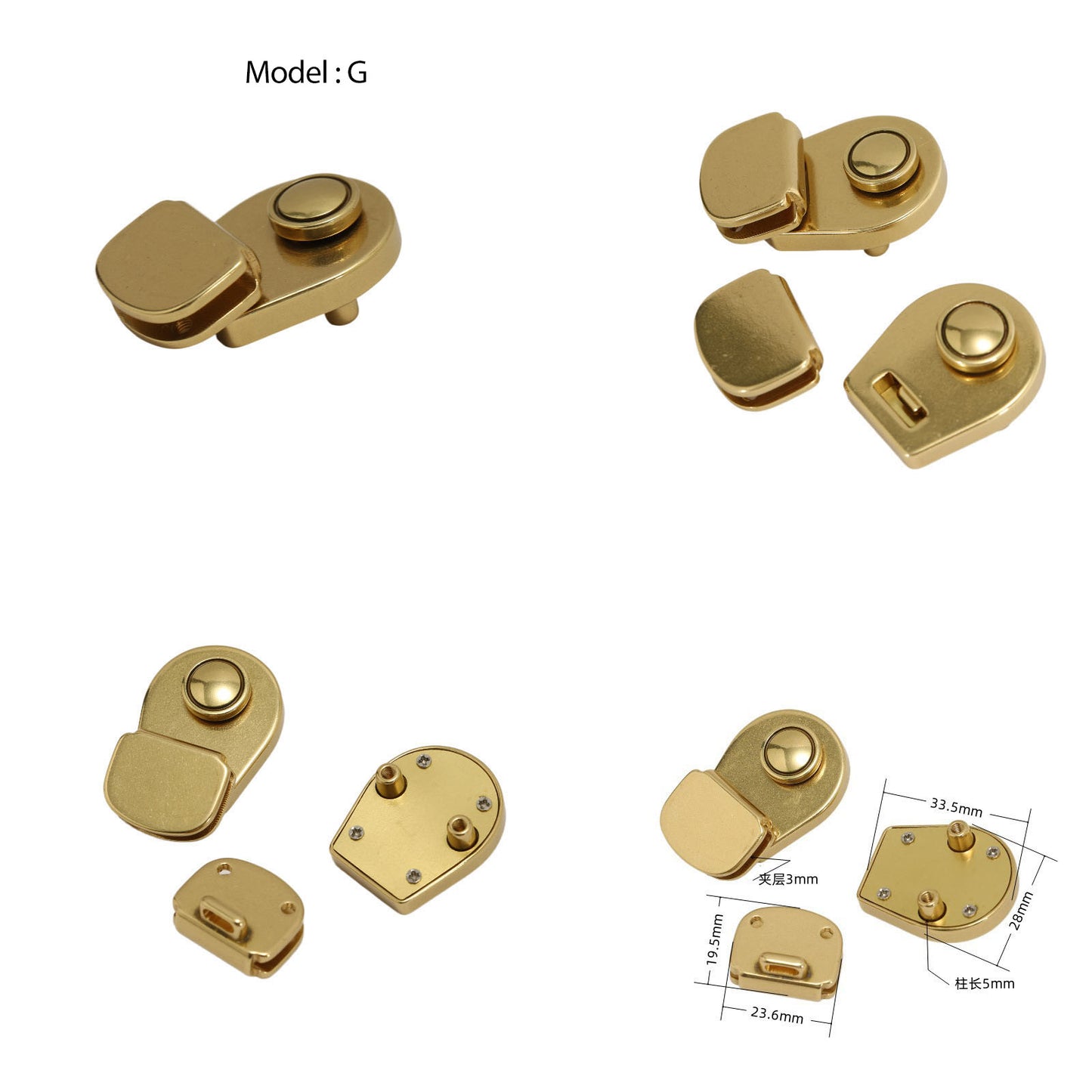Solid Brass lock catch Cambridge bag copper hasp Buckle Leathercraft Accessories