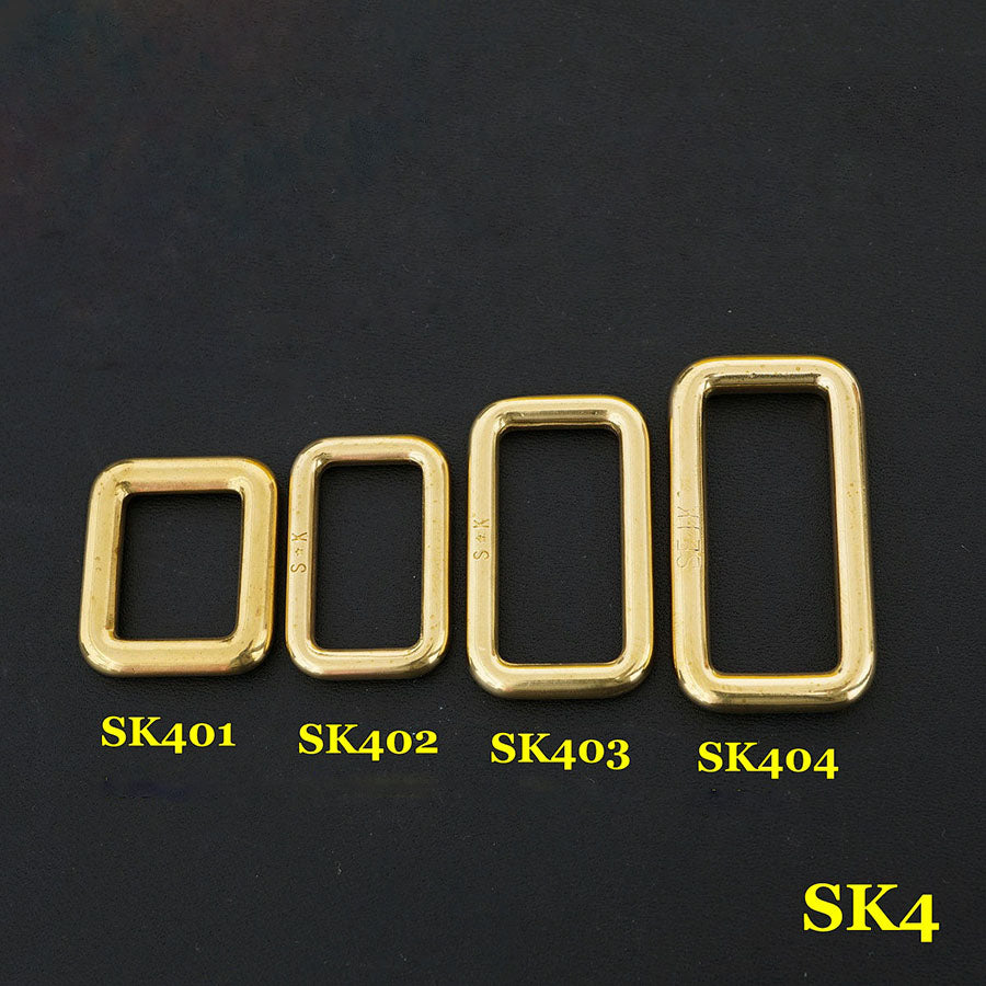 2X Solid Brass Rectangle Buckle Slider Bar Strap Luggage Accessor bag parts SK4