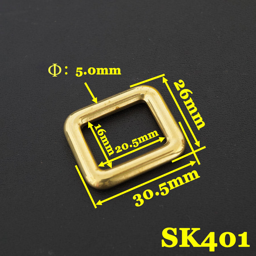 2X Solid Brass Rectangle Buckle Slider Bar Strap Luggage Accessor bag parts SK4