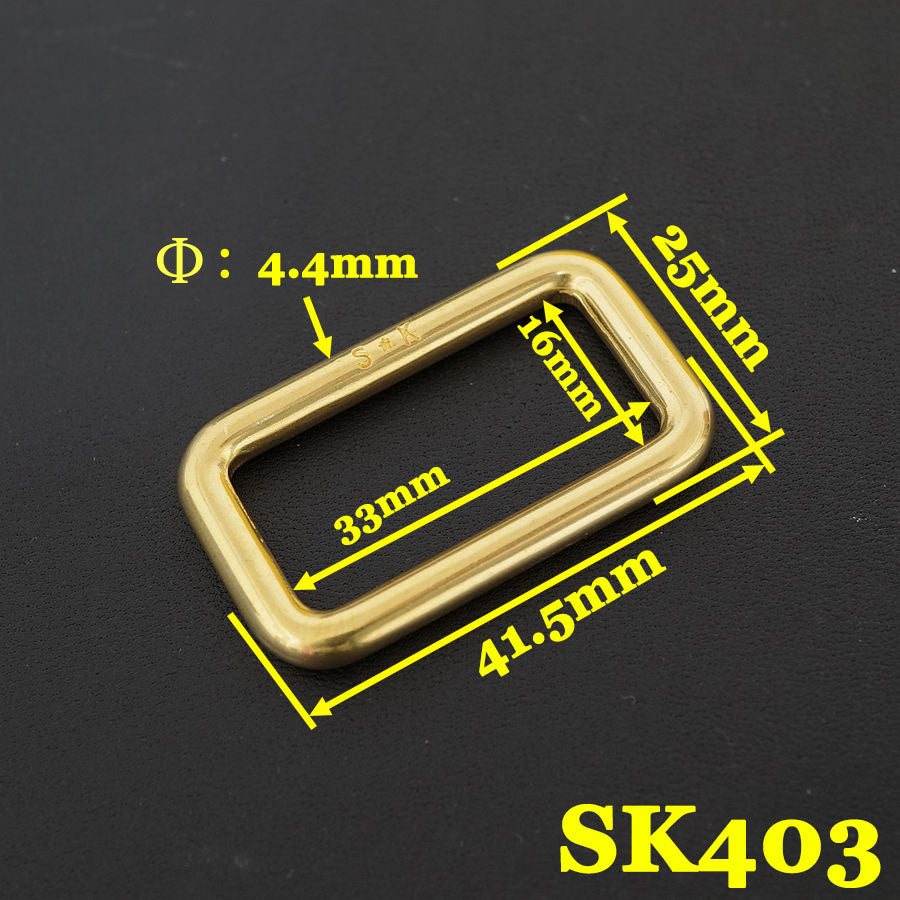 2X Solid Brass Rectangle Buckle Slider Bar Strap Luggage Accessor bag parts SK4