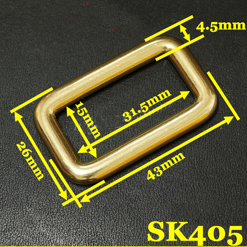 2X Solid Brass Rectangle Buckle Slider Bar Strap Luggage Accessor bag parts SK4