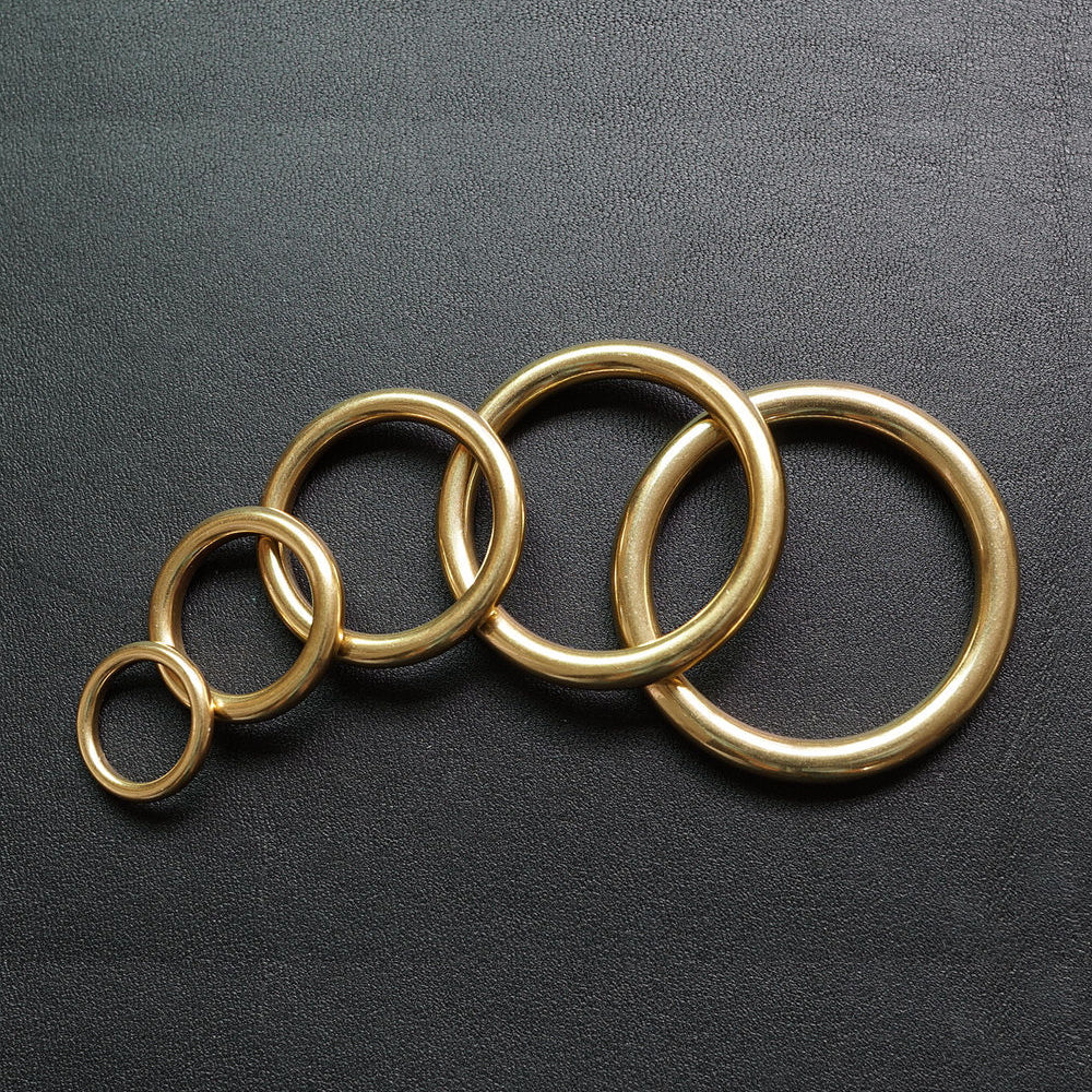 2X Solid Brass Circular seamless O ring Luggage Strap Accessories fittings diy