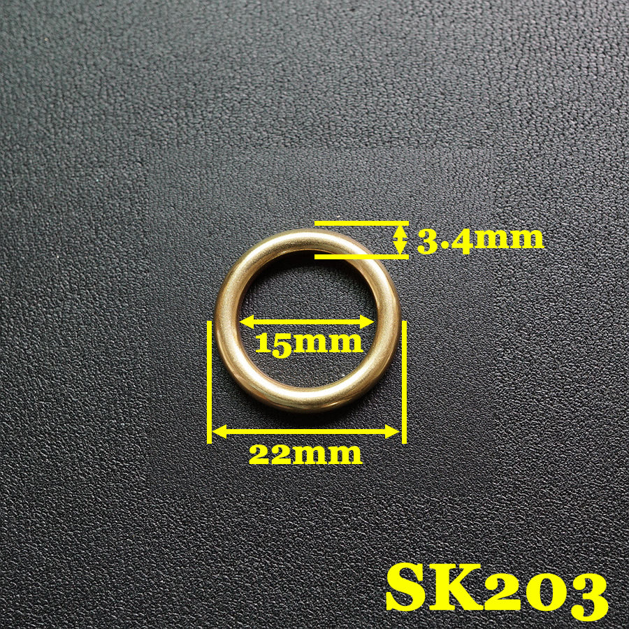2X Solid Brass Circular seamless O ring Luggage Strap Accessories fittings diy