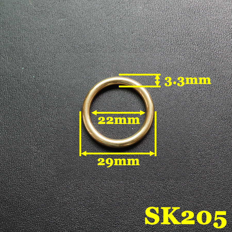 2X Solid Brass Circular seamless O ring Luggage Strap Accessories fittings diy