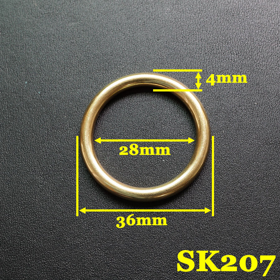 2X Solid Brass Circular seamless O ring Luggage Strap Accessories fittings diy