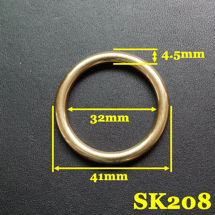 2X Solid Brass Circular seamless O ring Luggage Strap Accessories fittings diy