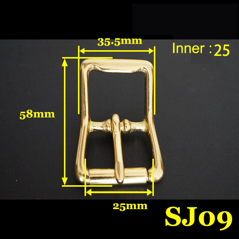 2X Brass Roller Pin Buckle Slider Bar Strap Luggage Accessor Leathercraft SJ09