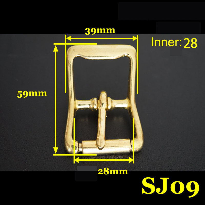 2X Brass Roller Pin Buckle Slider Bar Strap Luggage Accessor Leathercraft SJ09