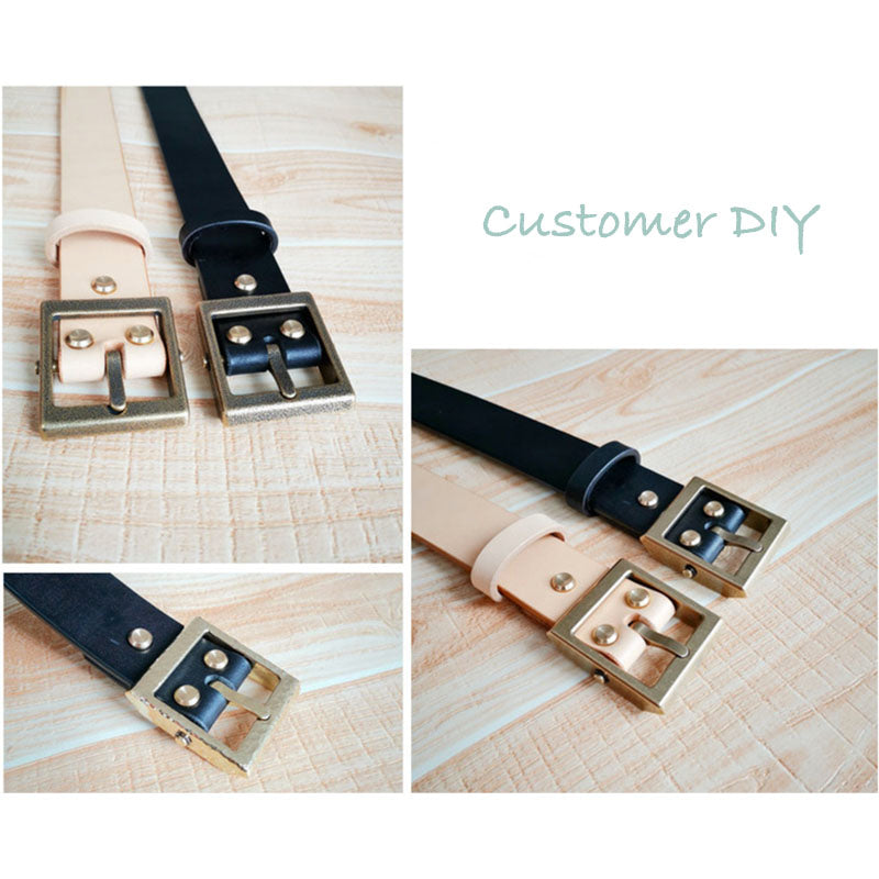 Fashion/Retro removeable style Solid Brass Pin Belt Buckle Leather craft DIY