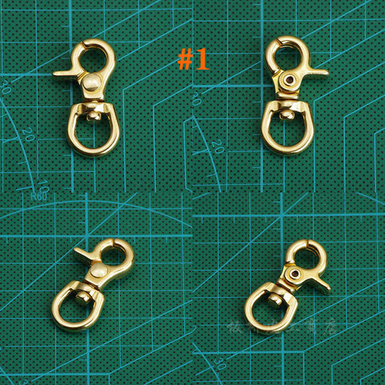 BRASS SWIVEL CLASP SNAP HOOK WALLET Key Ring Chain LeatherCraft Hardware