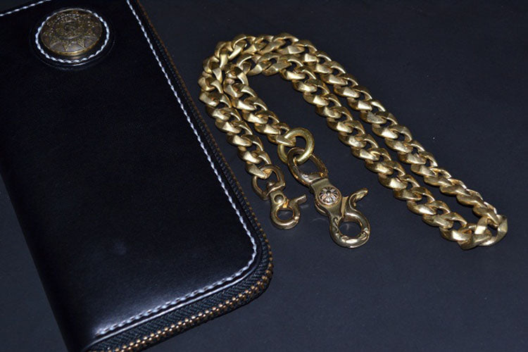 BRASS SWIVEL CLASP SNAP HOOK WALLET Key Ring Chain LeatherCraft Hardware