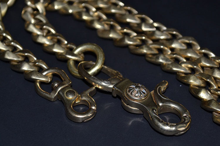 BRASS SWIVEL CLASP SNAP HOOK WALLET Key Ring Chain LeatherCraft Hardware