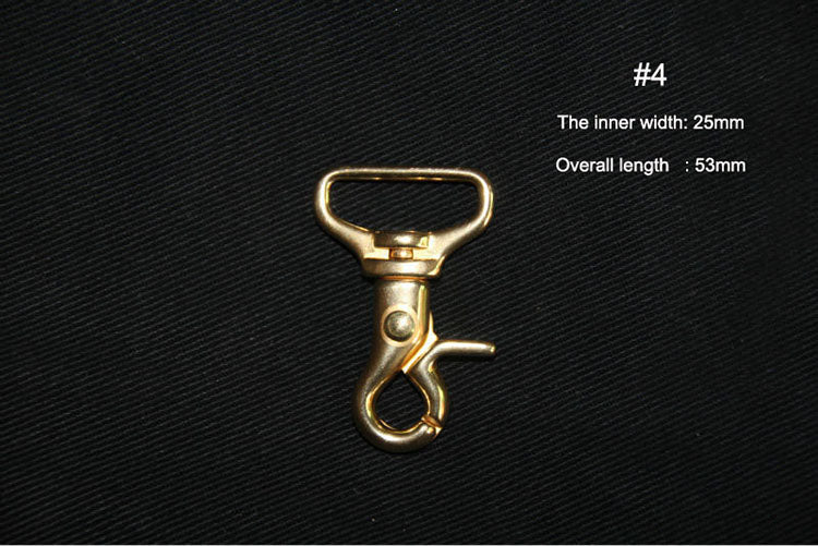 BRASS SWIVEL CLASP SNAP HOOK WALLET Key Ring Chain LeatherCraft Hardware