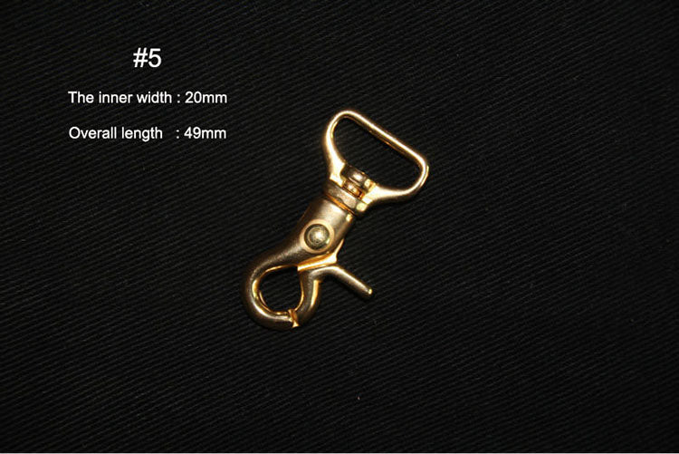 BRASS SWIVEL CLASP SNAP HOOK WALLET Key Ring Chain LeatherCraft Hardware