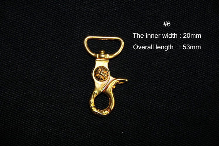 BRASS SWIVEL CLASP SNAP HOOK WALLET Key Ring Chain LeatherCraft Hardware