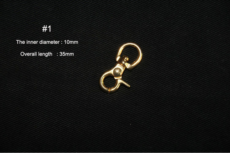 BRASS SWIVEL CLASP SNAP HOOK WALLET Key Ring Chain LeatherCraft Hardware