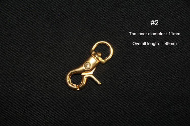 BRASS SWIVEL CLASP SNAP HOOK WALLET Key Ring Chain LeatherCraft Hardware