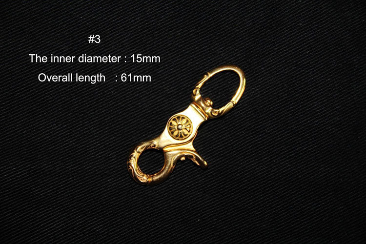 BRASS SWIVEL CLASP SNAP HOOK WALLET Key Ring Chain LeatherCraft Hardware