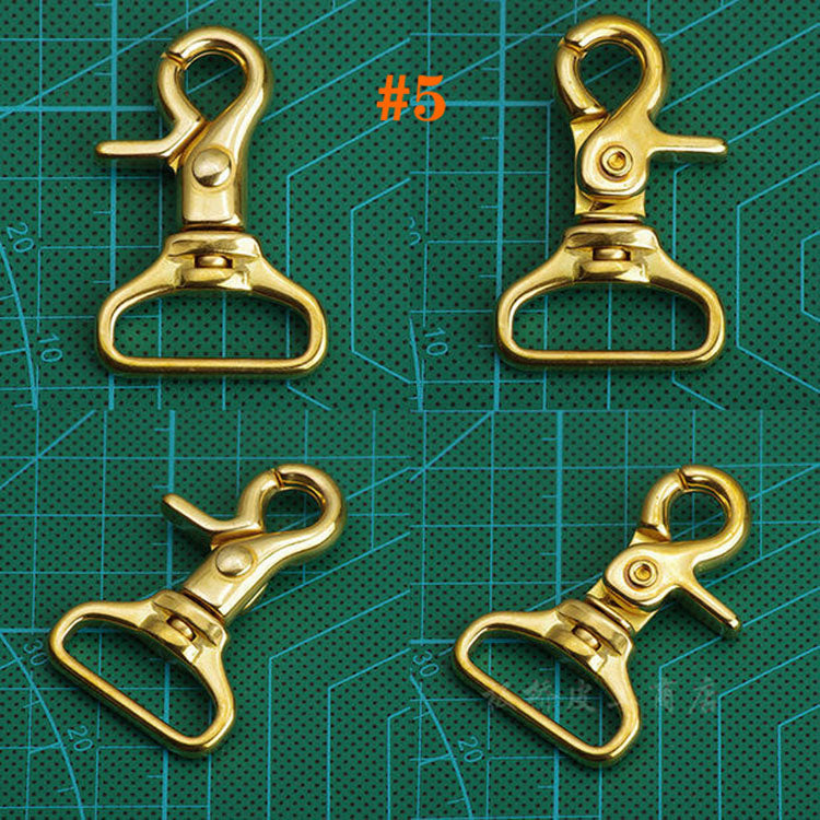 BRASS SWIVEL CLASP SNAP HOOK WALLET Key Ring Chain LeatherCraft Hardware