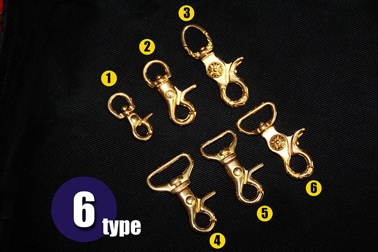 BRASS SWIVEL CLASP SNAP HOOK WALLET Key Ring Chain LeatherCraft Hardware