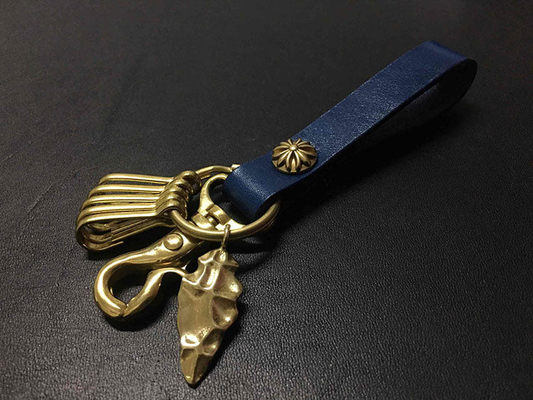 BRASS SWIVEL CLASP SNAP HOOK WALLET Key Ring Chain LeatherCraft Hardware