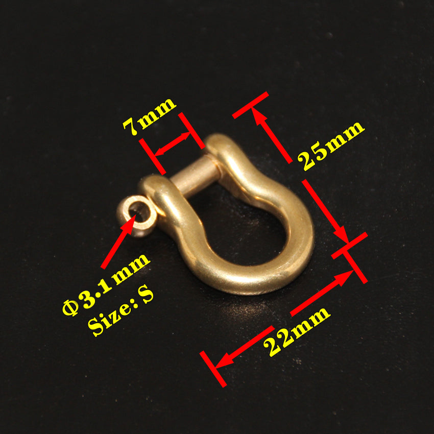 2 x Messing D Schäkel Verschluss Ring für Schlüsselanhänger Tasche Gürtel Schleife Verschluss Clip DIY