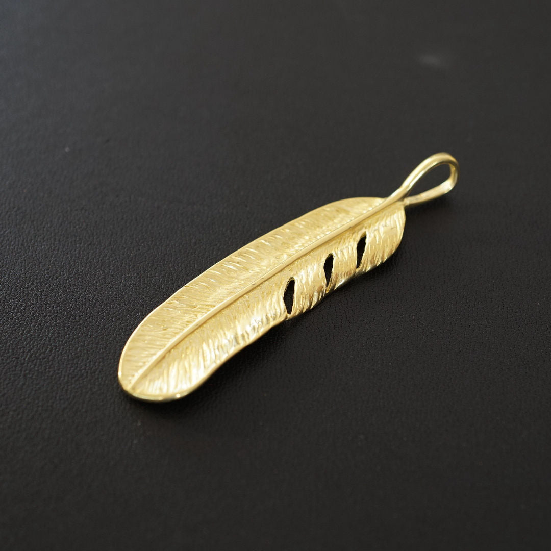 Artistic Brass feather Pendant key chain wallet bag accessories brass DIY RM31