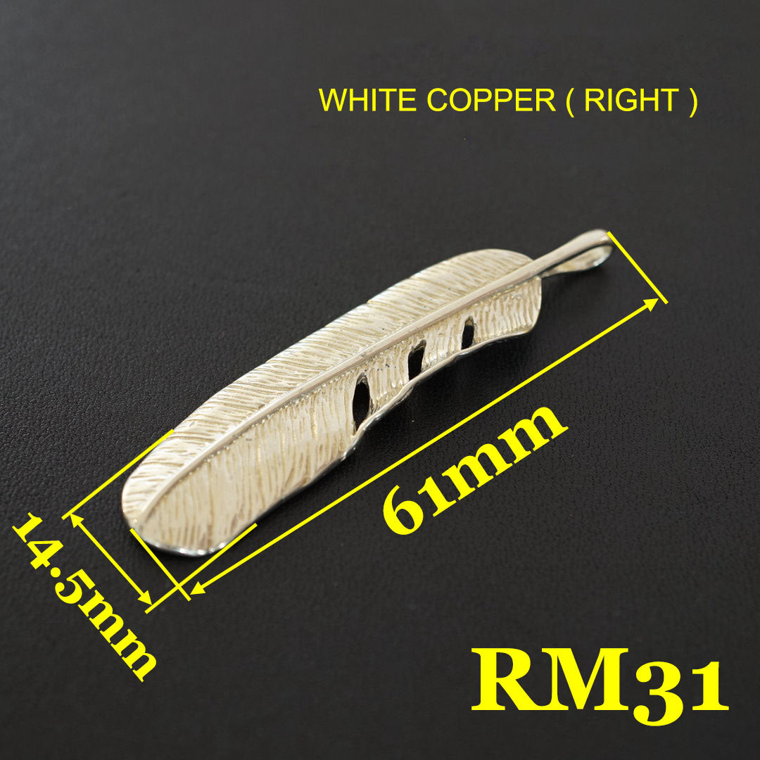 Artistic Brass feather Pendant key chain wallet bag accessories brass DIY RM31