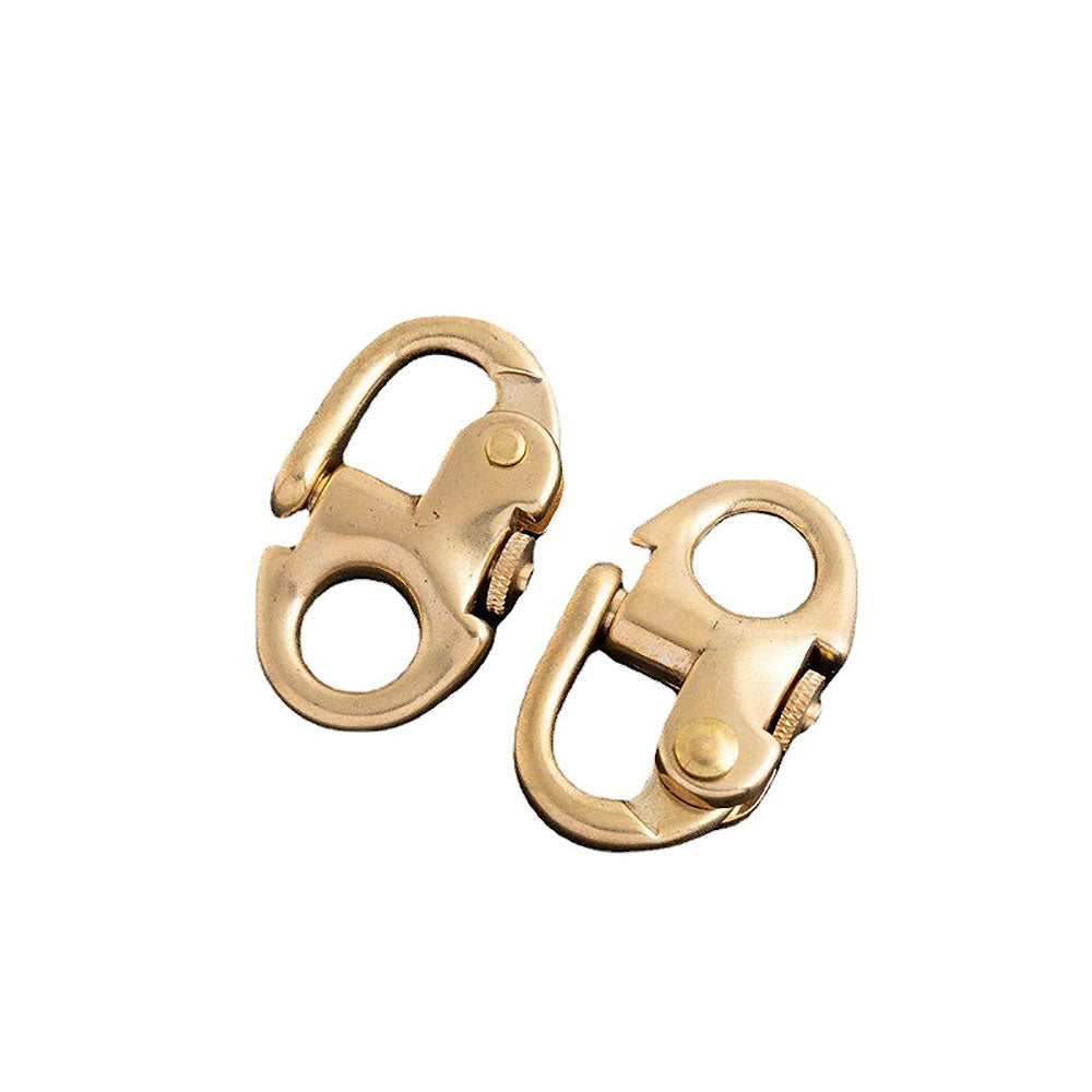 2Pcs Brass Shackle Keychain Hook Naval Tactical Quick Release Strap Fixed Buckle