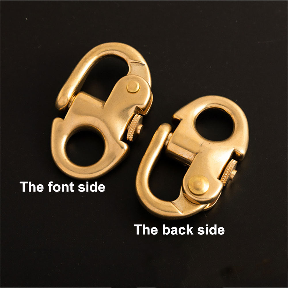 2Pcs Brass Shackle Keychain Hook Naval Tactical Quick Release Strap Fixed Buckle