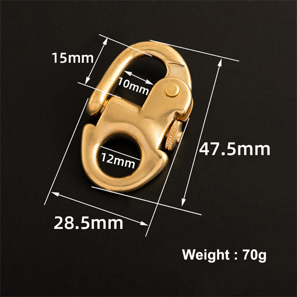 2Pcs Brass Shackle Keychain Hook Naval Tactical Quick Release Strap Fixed Buckle