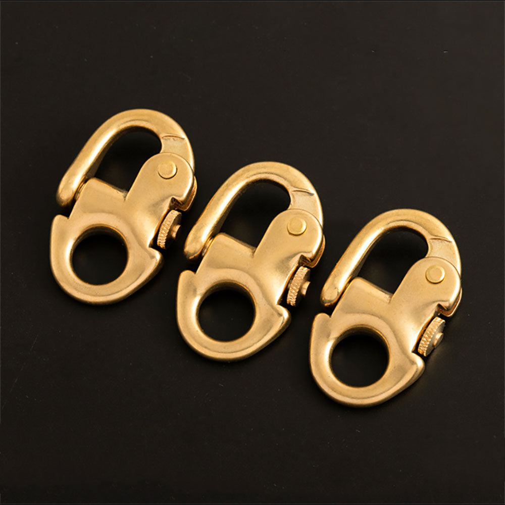 2Pcs Brass Shackle Keychain Hook Naval Tactical Quick Release Strap Fixed Buckle