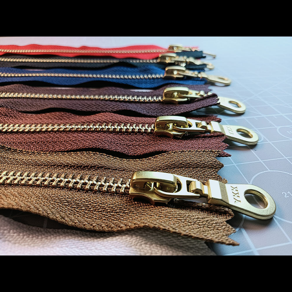 YKK NO 5# Brass Zip Zipper Closed End Metal Heavyweight Jacket Puller 20cm 30cm 40cm 50cm DIY