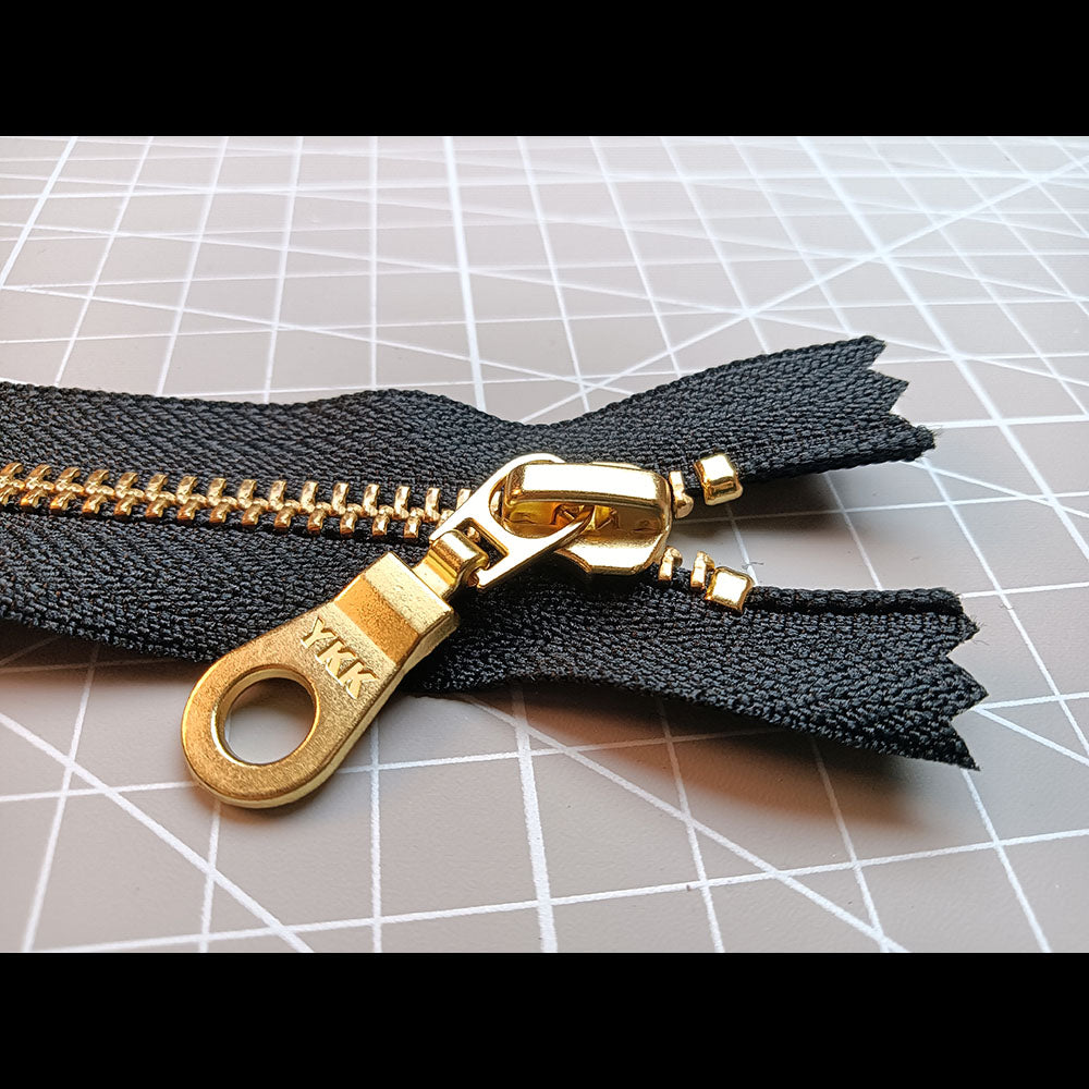YKK NO 5# Brass Zip Zipper Closed End Metal Heavyweight Jacket Puller 20cm 30cm 40cm 50cm DIY