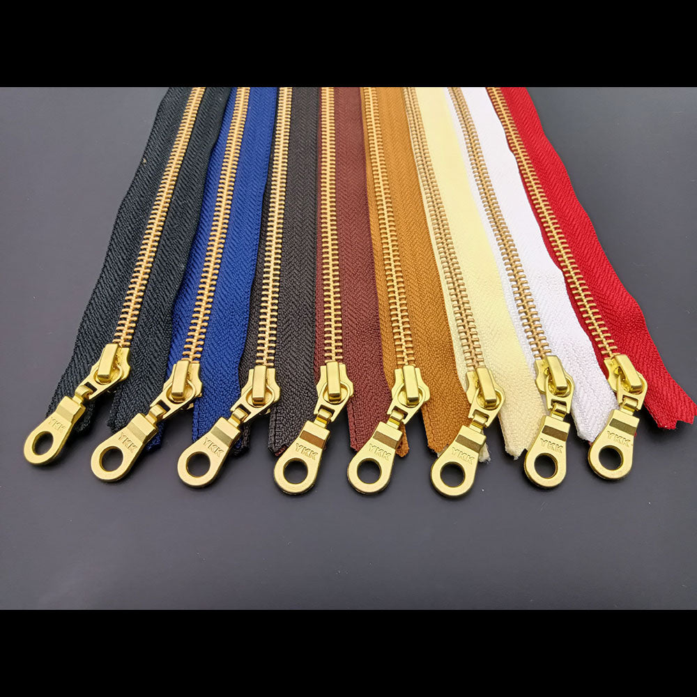 YKK NO 5# Brass Zip Zipper Closed End Metal Heavyweight Jacket Puller 20cm 30cm 40cm 50cm DIY