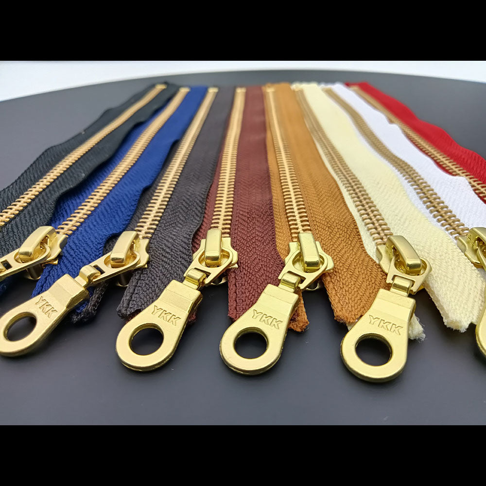 YKK NO 5# Brass Zip Zipper Closed End Metal Heavyweight Jacket Puller 20cm 30cm 40cm 50cm DIY