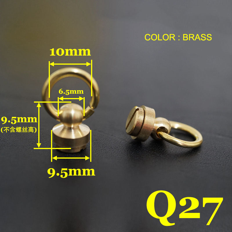 Messing Rundkopf Nieten Bolzen Schraube O Ring Nagel Spiles Leder Handwerk Punk Spots