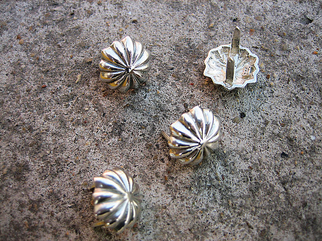 925 Sterling Silber Chrysantheme Nieten Ohrstecker Nagel Lederhandwerk Tasche DIY #151