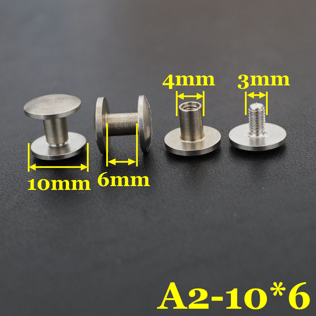20pcs LeatherCraft Wallet bag Stainless steel Belt Screw Luggage Nail Rivet DIY
