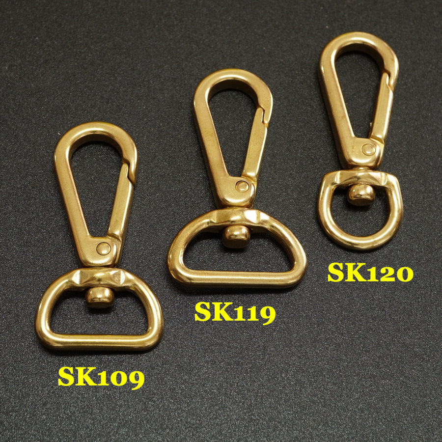 2X Solid brass bag luggage snap hook clip lobster clasps Trigger key swivel part