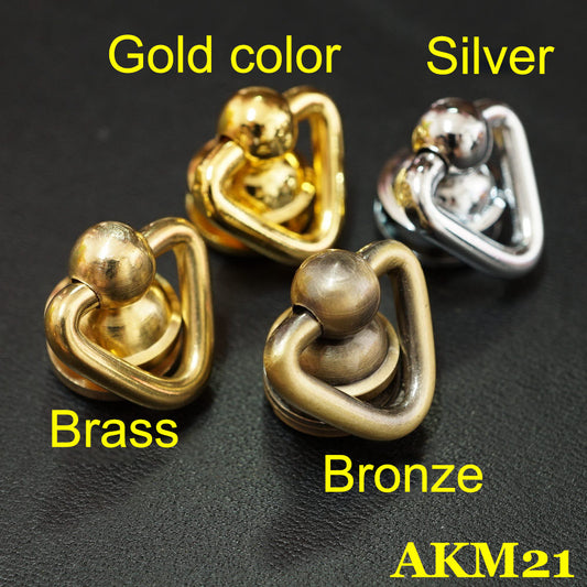 10x Brass Round Head Rivet studs screw Triangle Ring Nail Spiles Punk Spots