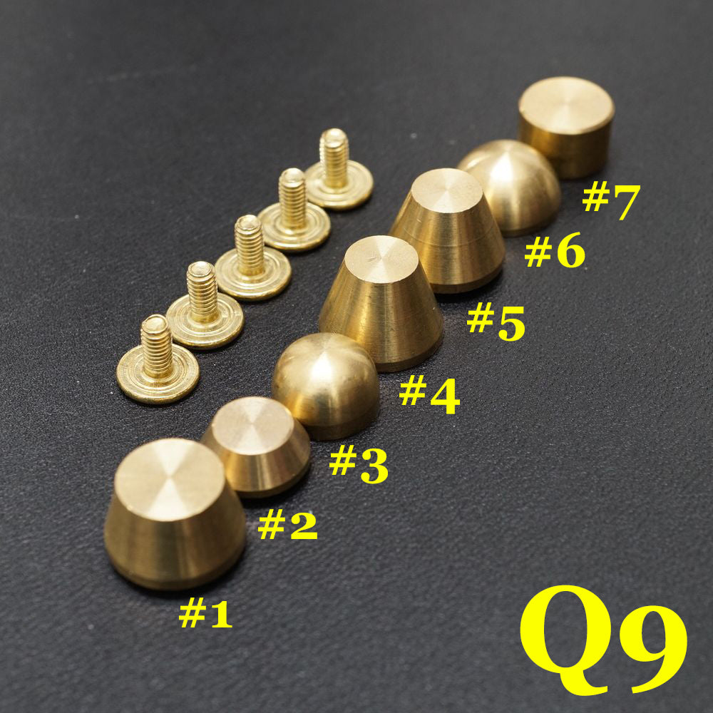 20 piezas de remaches para equipaje con tornillos de latón macizo para manualidades de cuero, accesorios tipo punk para clavos
